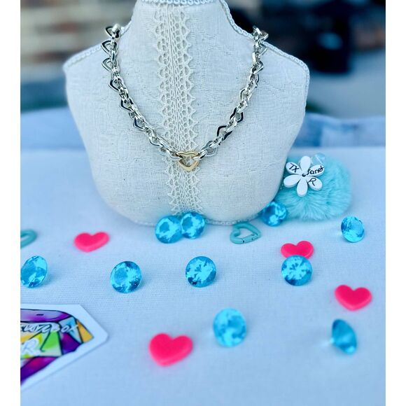 Tiffany & Co. Jewelry - Tiffany & Co. Heart Link Necklace Sterling Silver and 18k Yellow Gold, 16"